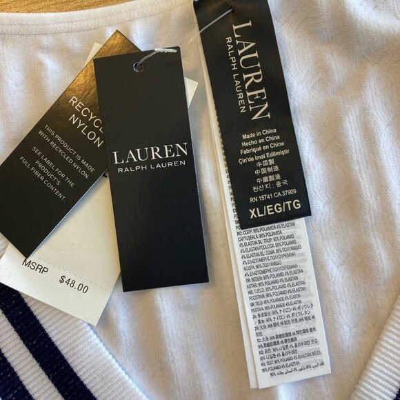 Lauren Ralph Lauren Cricket Cable-Texture Longline Bralette XL White NWT - Picture 3 of 7